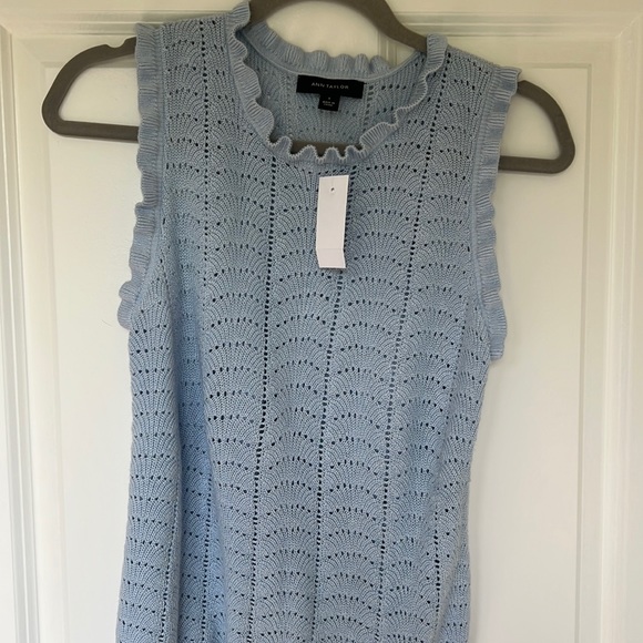 Pointelle Ruffle Sweater Shell NWT - Picture 4 of 4